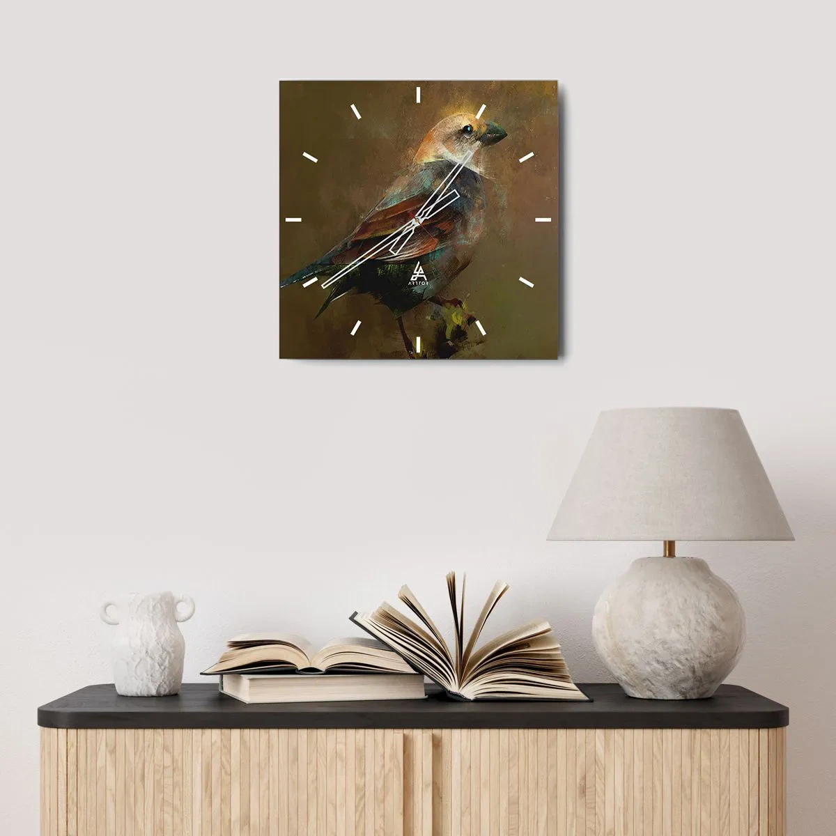 Vægur, Uret - Lille spurv, lille fugl - 40x40 cm