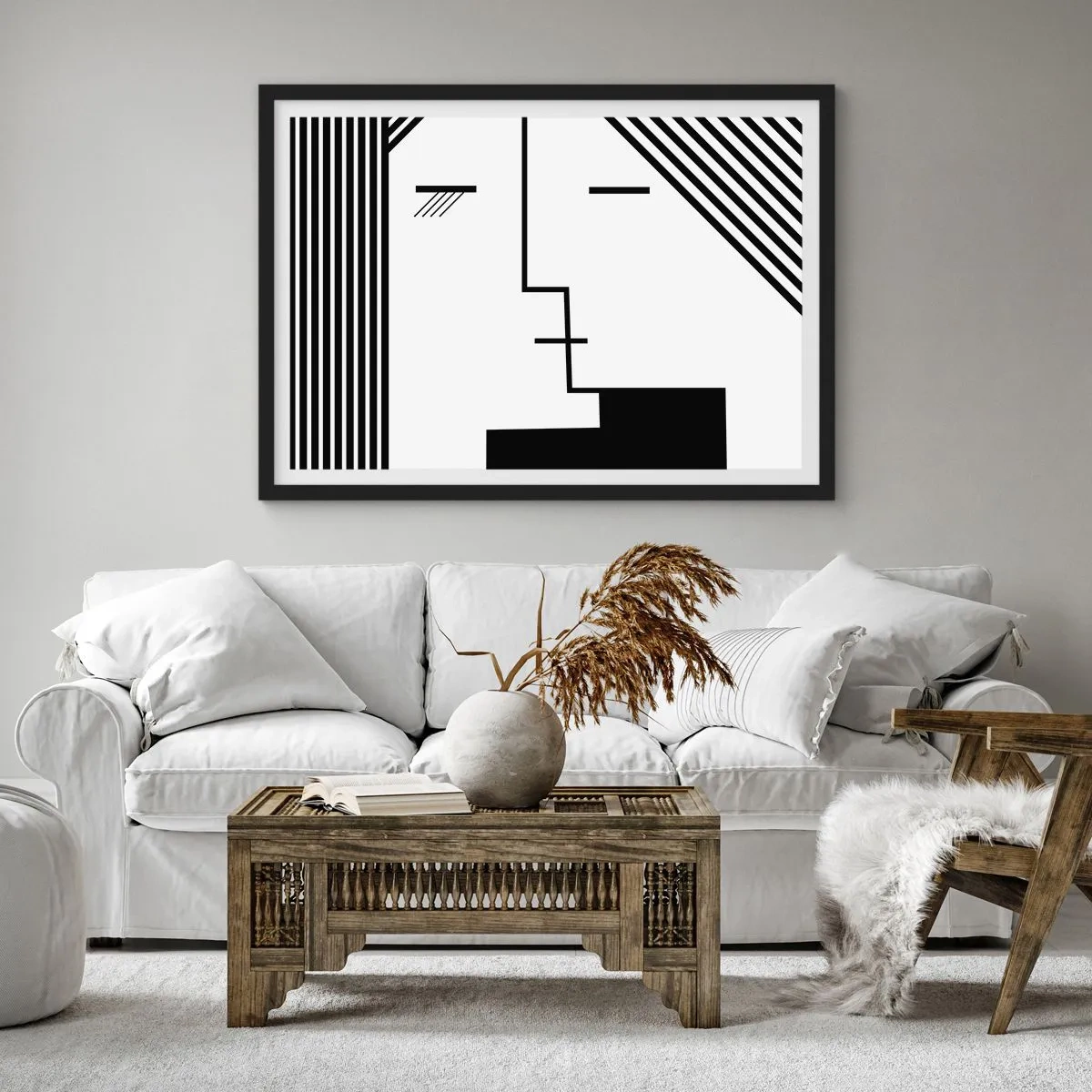 Plakat i sort ramme - Bare et kys - 70x50 cm