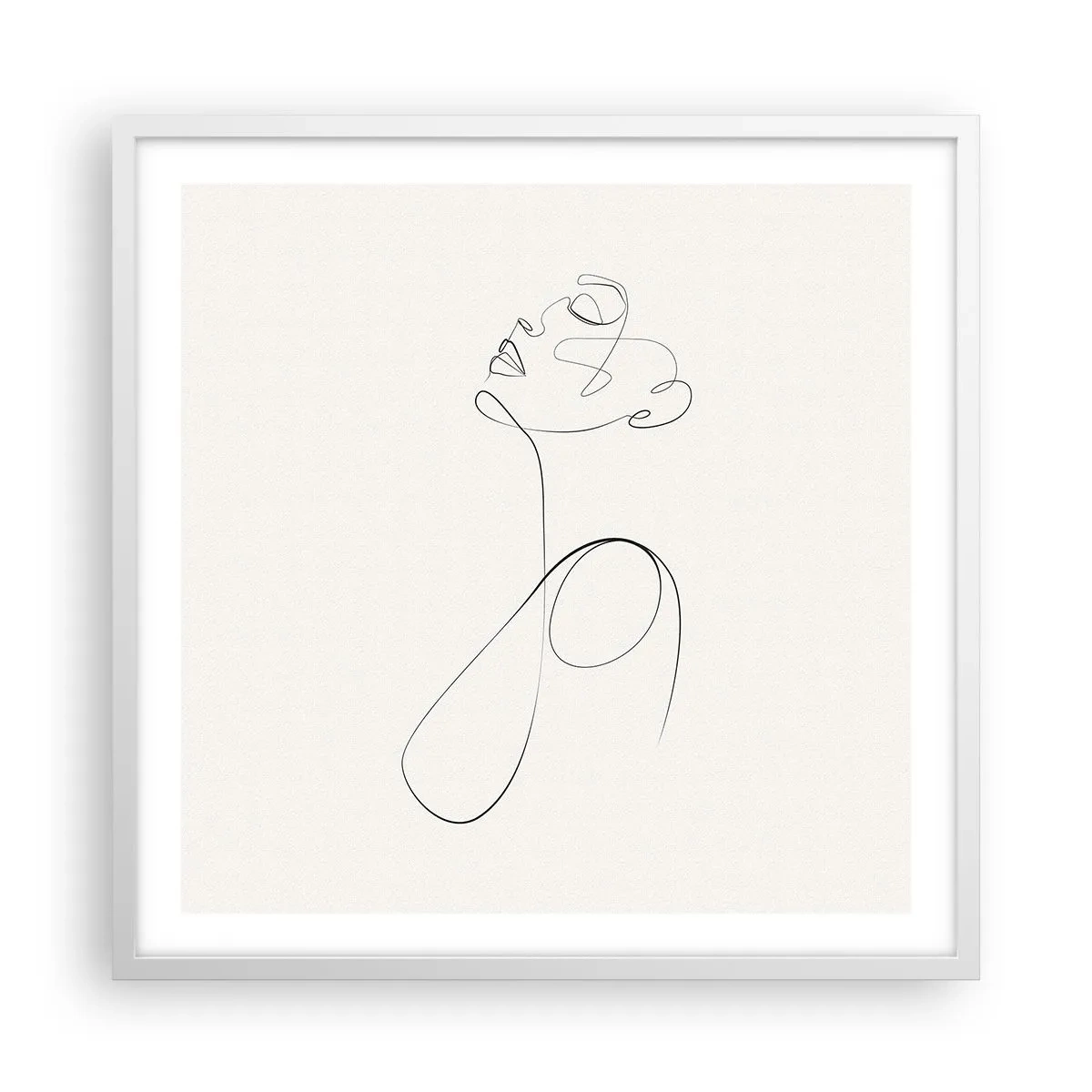 Plakat i hvid ramme - Sløjfet i drømme - 60x60 cm