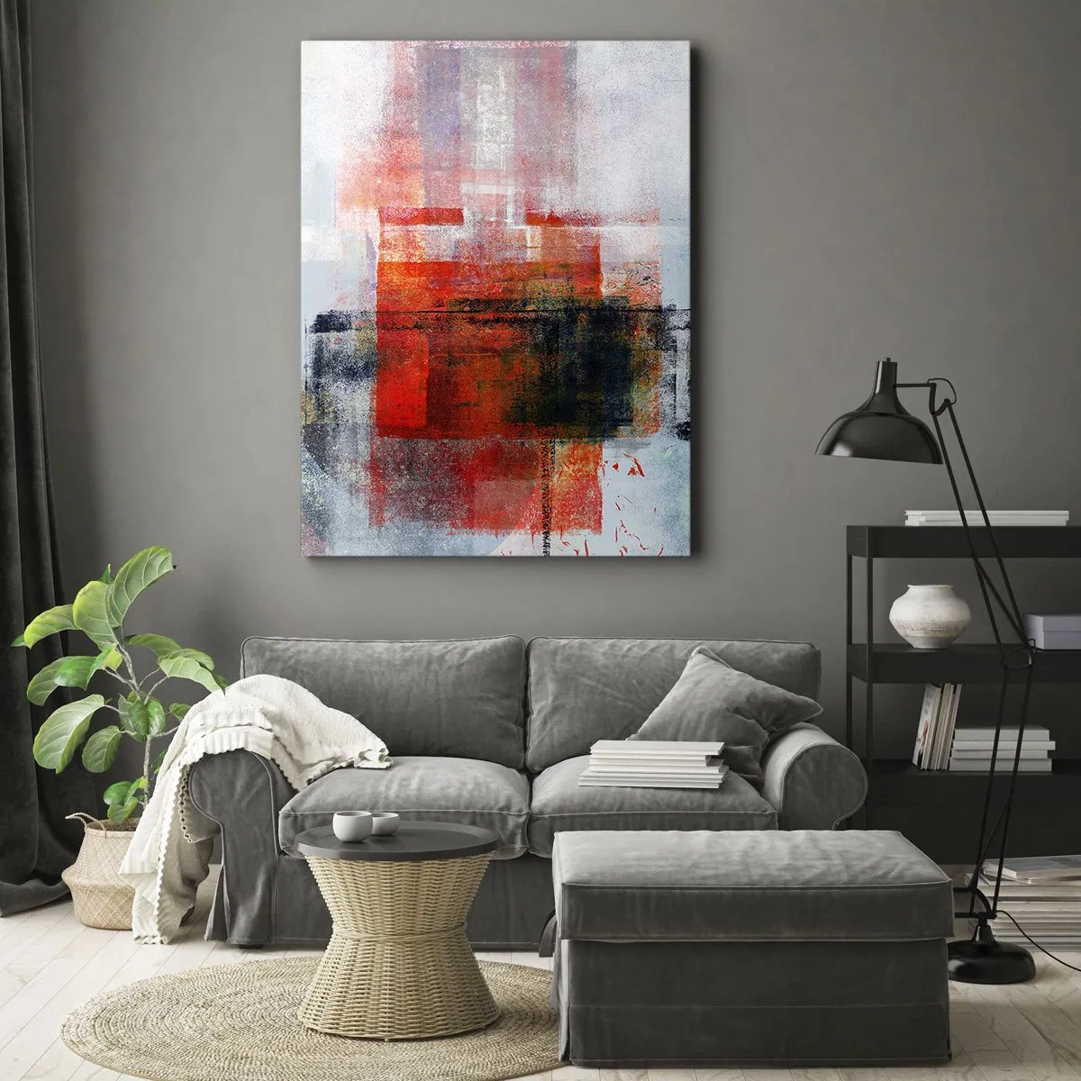 Lærredstryk - Billede på lærred - Glødende komposition - 50x70 cm