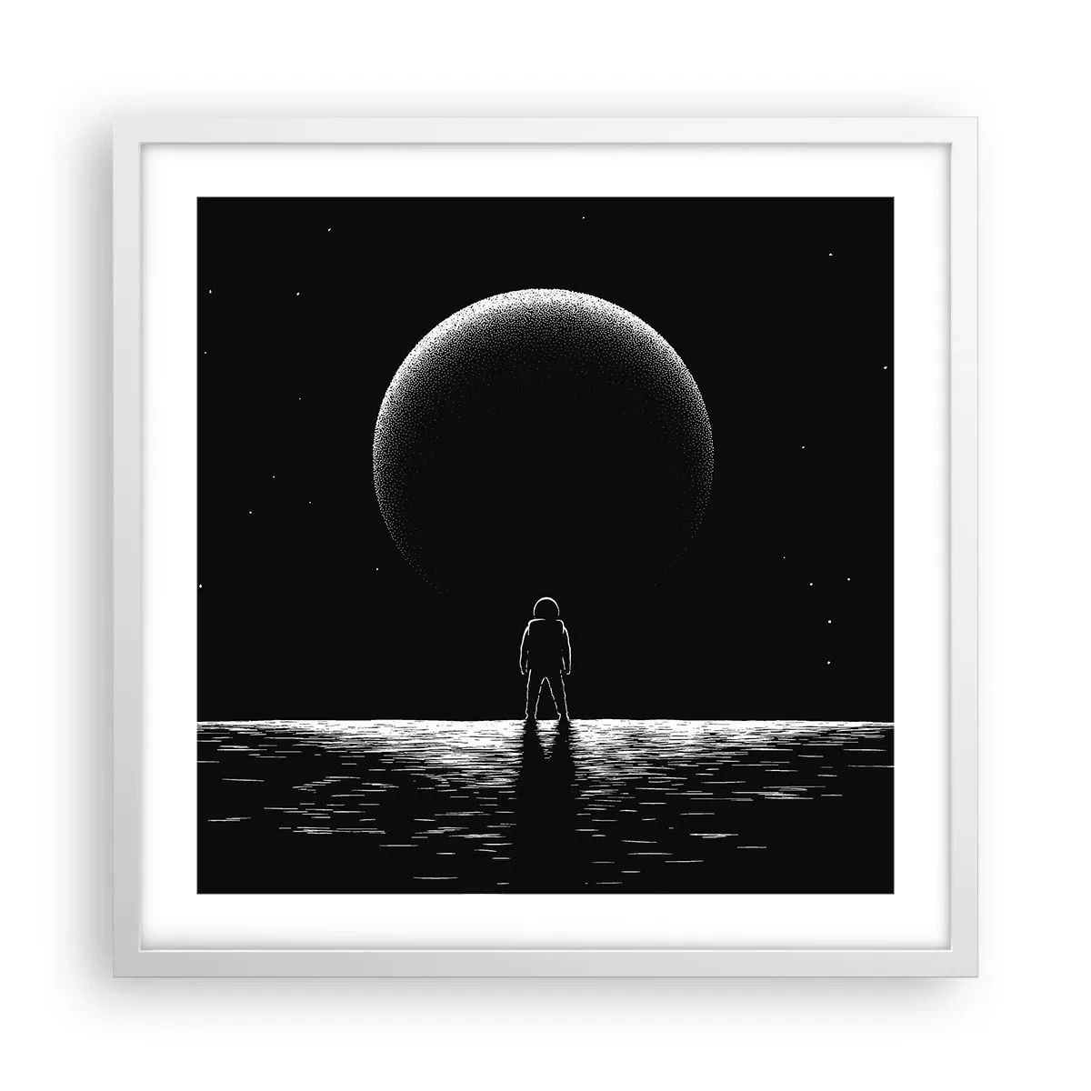 Plakat i hvid ramme - Ansigt til ansigt - 50x50 cm