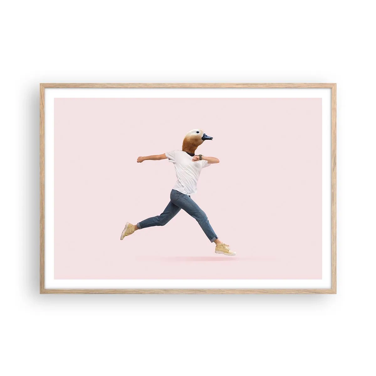 Plakat i ramme af lyst egetræ - En knivspids absurditet - 100x70 cm