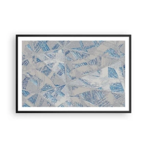 Plakat i sort ramme - I en gråblå labyrint - 91x61 cm