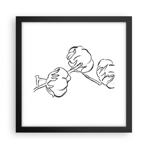 Plakat i sort ramme - Bomuld ned - 30x30 cm