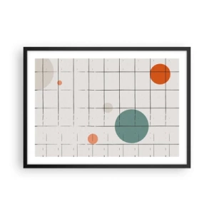 Plakat i sort ramme - Fanget i en fælde. Os eller dem? - 70x50 cm