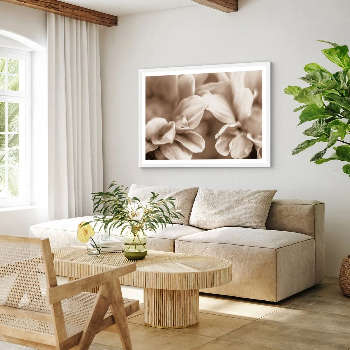 Plakat i hvid ramme - Blid som et smil - 50x40 cm