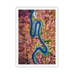 Plakat - En snoet vej gennem skoven - 70x100 cm