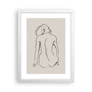 Plakat i hvid ramme - Nøgen pige - 30x40 cm