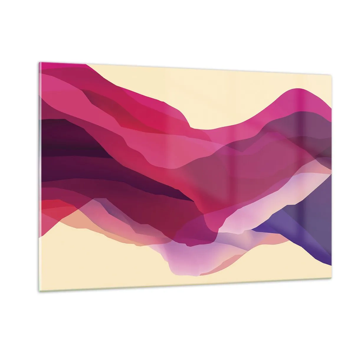 Billede på glas - Bølger i lilla - 120x80 cm