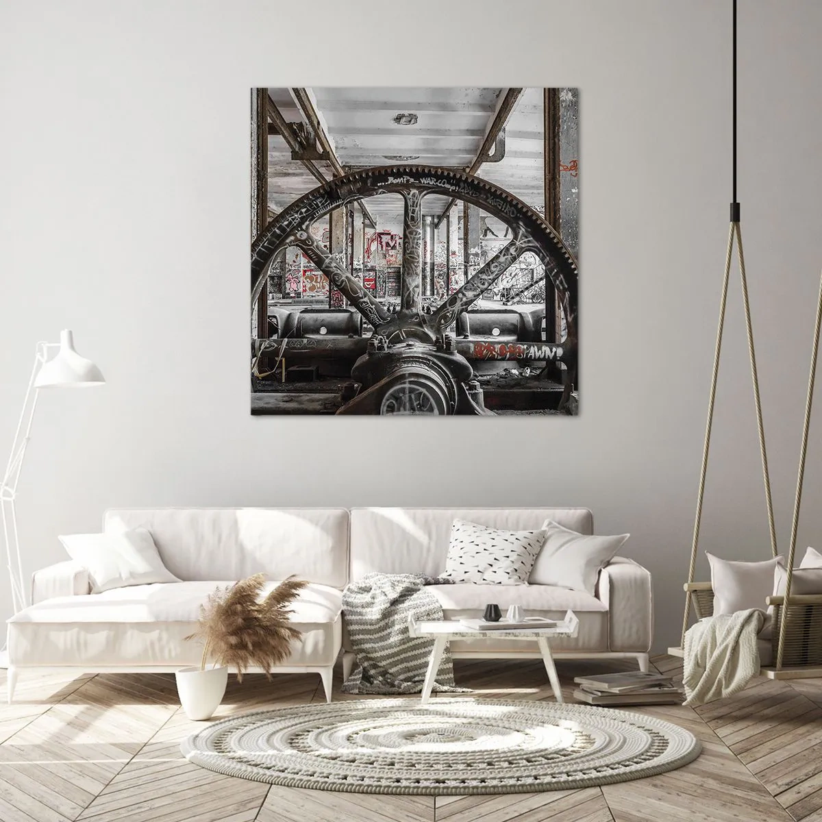 Lærredstryk - Billede på lærred - Fabrikkens hemmelige liv - 40x40 cm