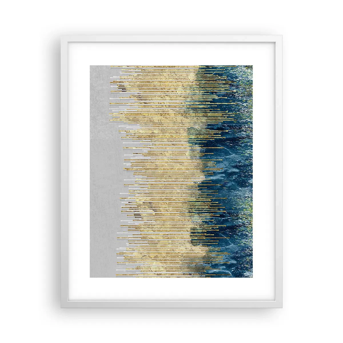 Plakat i hvid ramme - Forgyldt grænse - 40x50 cm