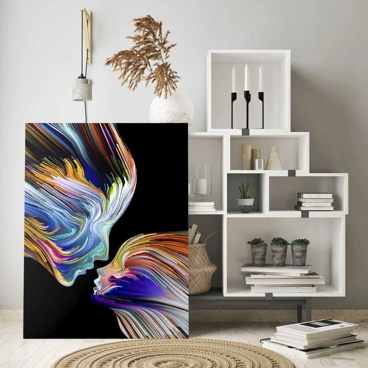 Billede på glas - Fusion af energi og lys - 50x70 cm