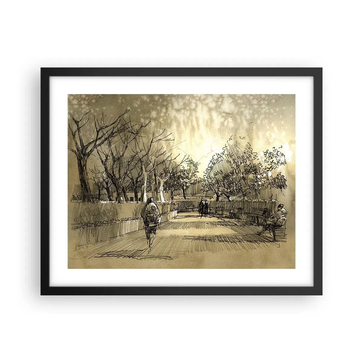 Plakat i sort ramme - Et øjeblik med fjer - 50x40 cm