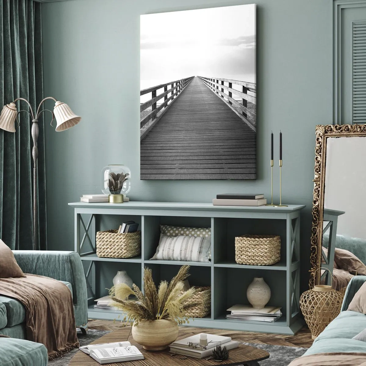 Lærredstryk - Billede på lærred - Ind i det fjerne… - 65x120 cm