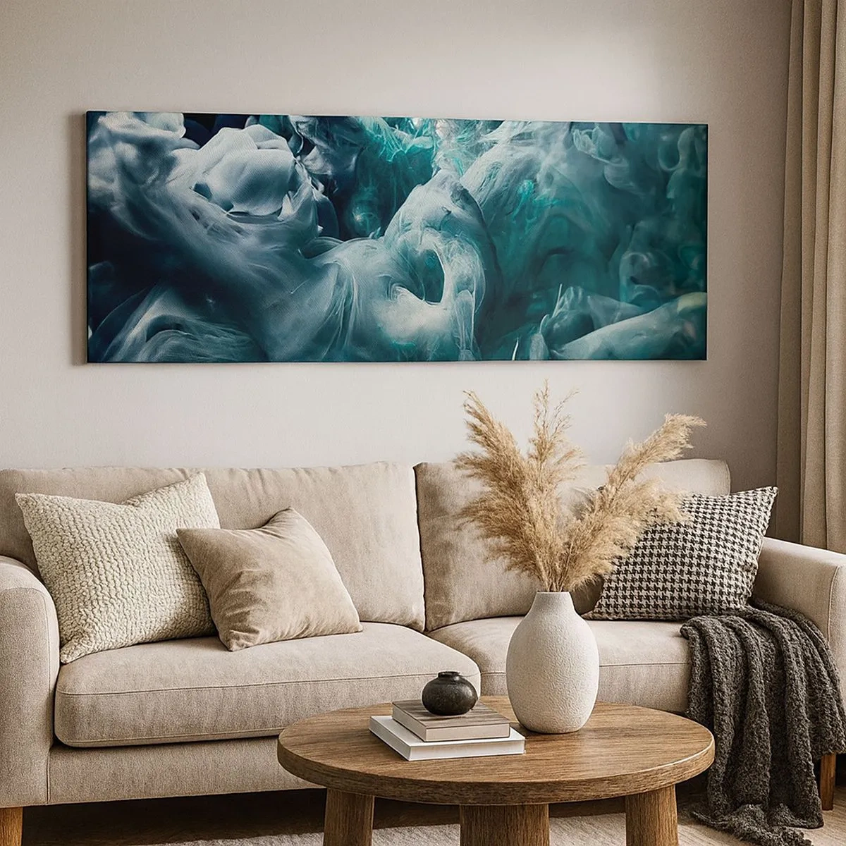 Lærredstryk - Billede på lærred - Farvebevægelse - 100x40 cm