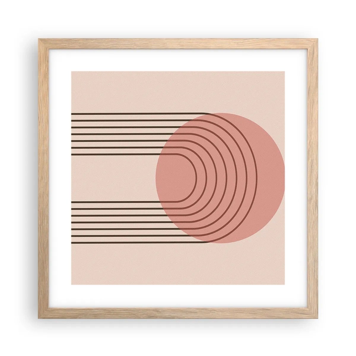 Plakat i ramme af lyst egetræ - Uimodståelig tiltrækningskraft - 40x40 cm