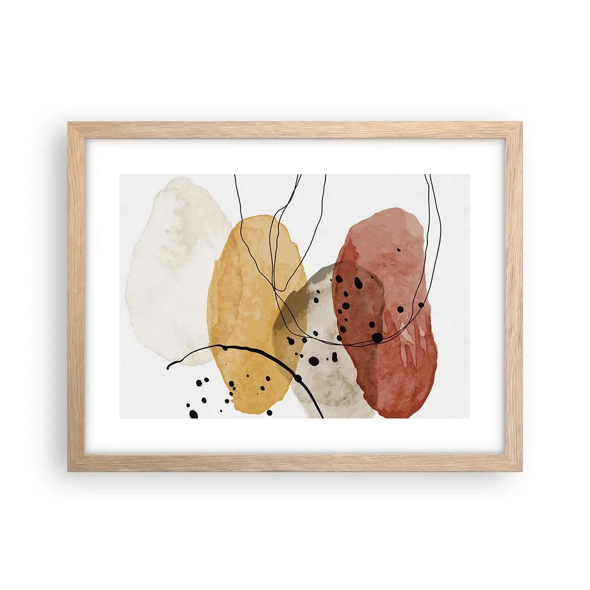 Plakat i ramme af lyst egetræ - Som lys, klar luft - 40x30 cm