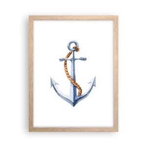 Plakat i ramme af lyst egetræ - Ahoj eventyr! - 30x40 cm