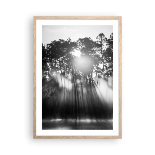 Plakat i ramme af lyst egetræ - Ustoppelig sol - 50x70 cm