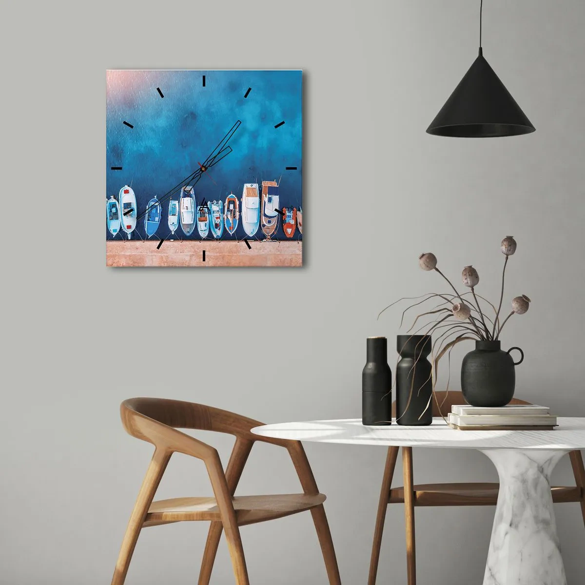 Vægur, Uret - I én række - 40x40 cm