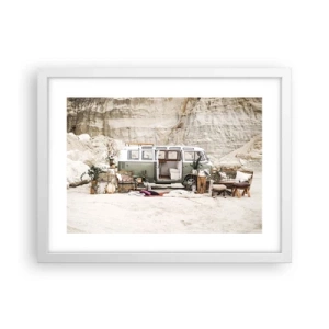 Plakat i hvid ramme - Tid til at starte rejsen - 40x30 cm