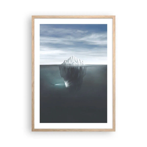 Plakat i ramme af lyst egetræ - Undervands-mysterium - 50x70 cm