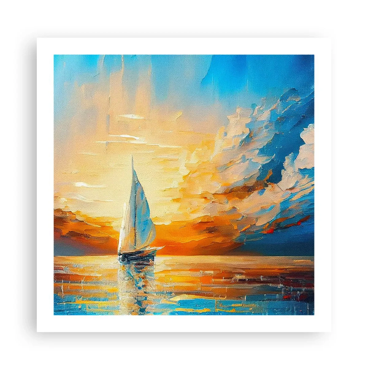Plakat - Sejler i guld - 60x60 cm