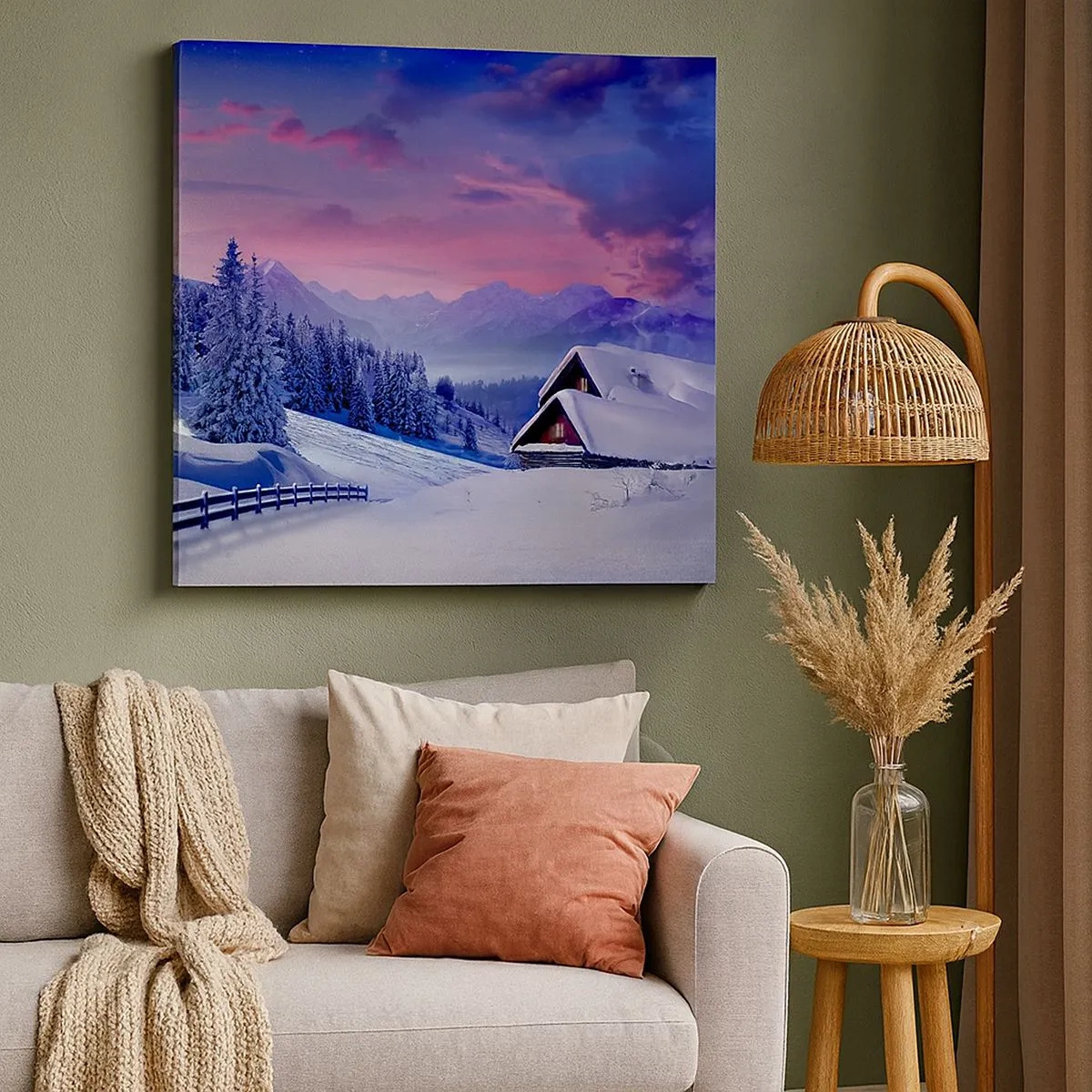 Lærredstryk - Billede på lærred - Stille nat - 30x30 cm