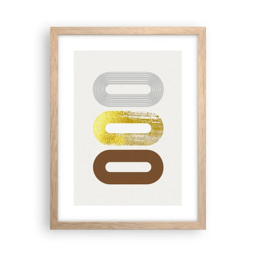 Plakat i ramme af lyst egetræ - Åhhh! - 30x40 cm