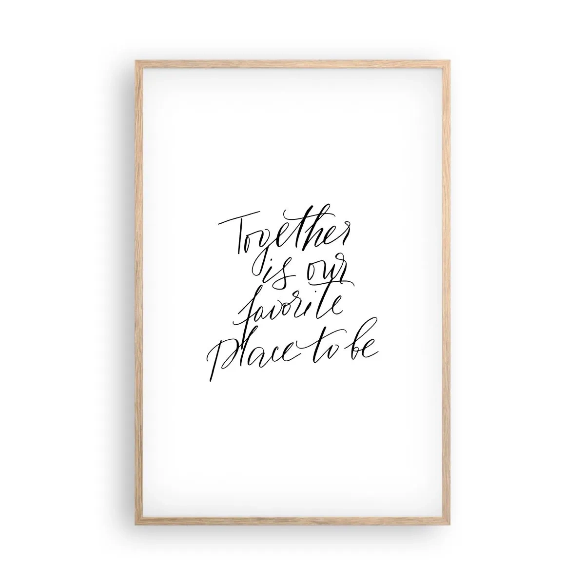 Plakat i ramme af lyst egetræ - Føler du det også? - 61x91 cm