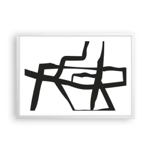 Plakat i hvid ramme - Sort og hvid konstruktion - 70x50 cm