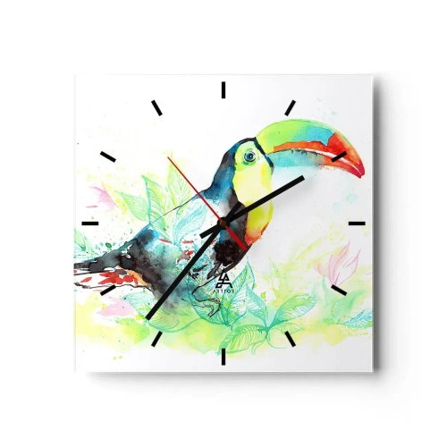 Vægur, Uret - Farverig som Sydamerika - 30x30 cm