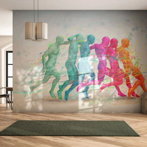 Fototapet Premium Sand - Harmoni i bevægelse - Abstraktion, Mand, Sport - 150x105 cm