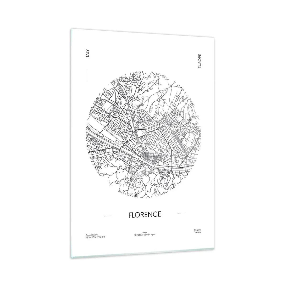 Billede på glas - Anatomi af Firenze - 50x70 cm