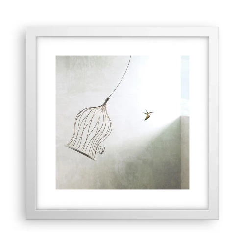 Plakat i hvid ramme - I sit elementet - 30x30 cm