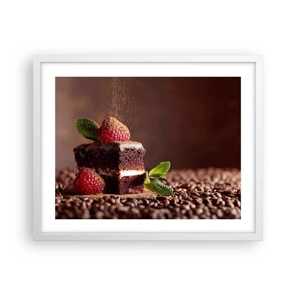 Plakat i hvid ramme - Livet er sødt - 50x40 cm