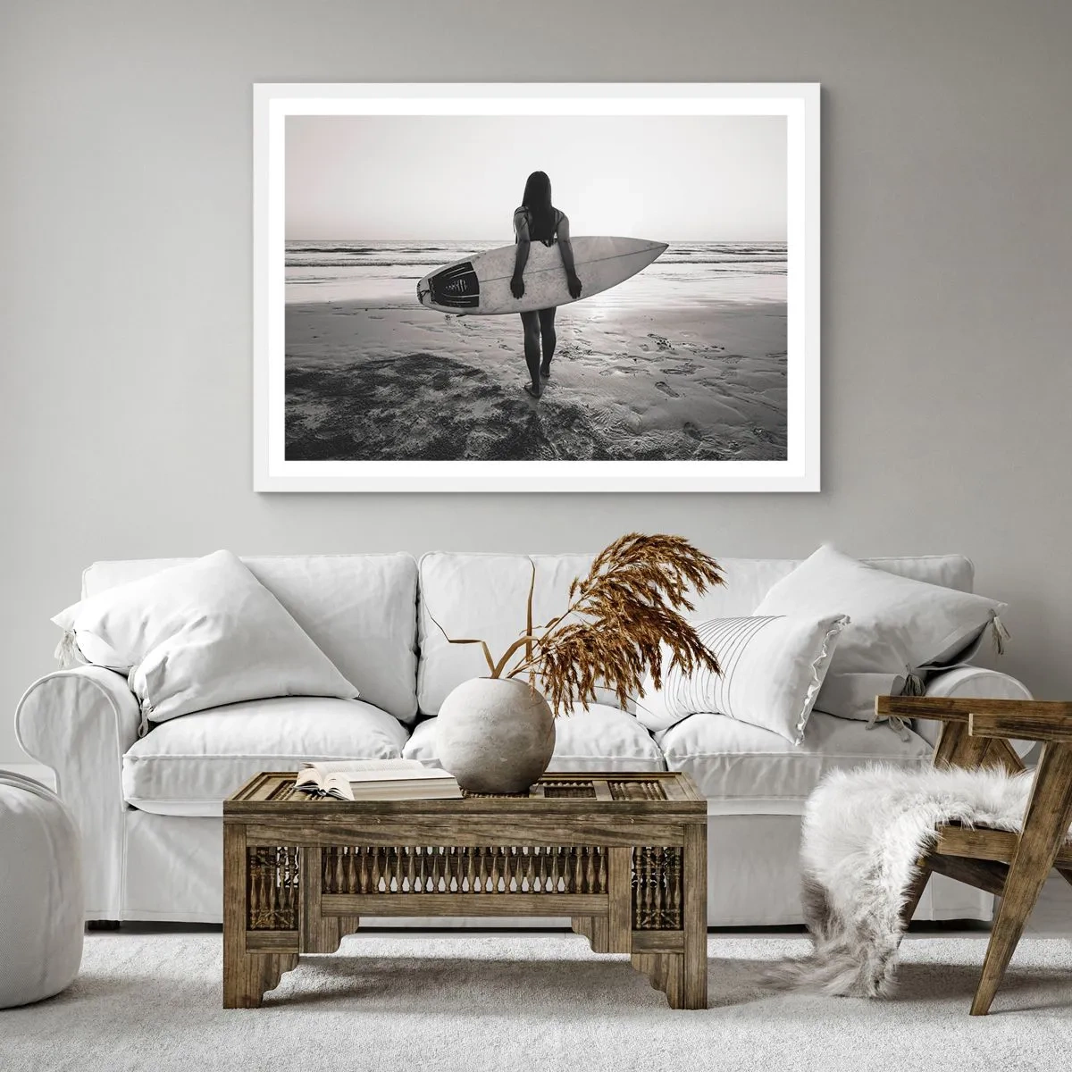 Plakat i hvid ramme - Datter af havbølgen - 40x40 cm