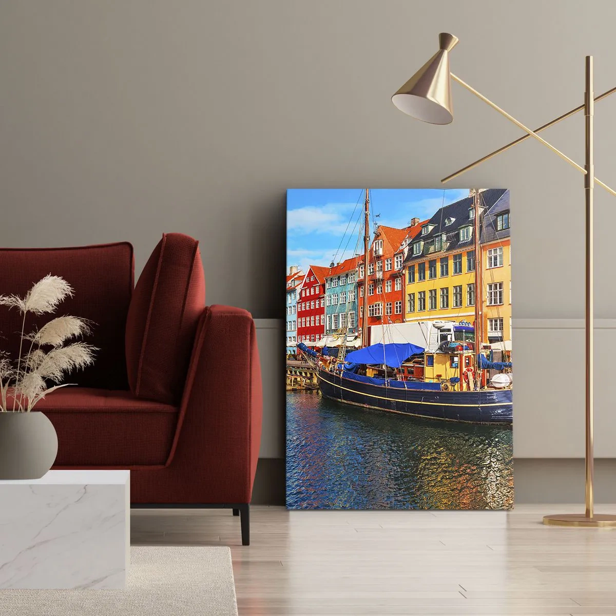 Lærredstryk - Billede på lærred - Glædelig kaj - 50x70 cm
