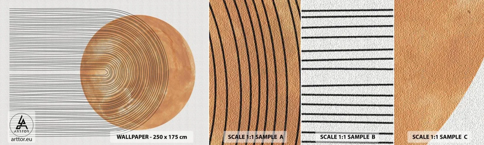 Fototapet Prøve Standard Eco - En solrig komposition - Boho, Sol, Minimalisme - 100x30 cm