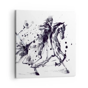 Lærredstryk - Billede på lærred - Sort ridder - 50x50 cm