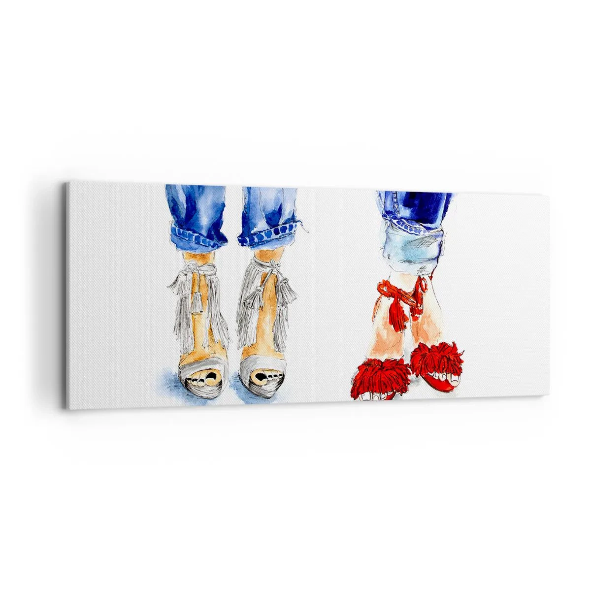 Lærredstryk - Billede på lærred - Hvorfor går vi ikke en tur? - 120x50 cm