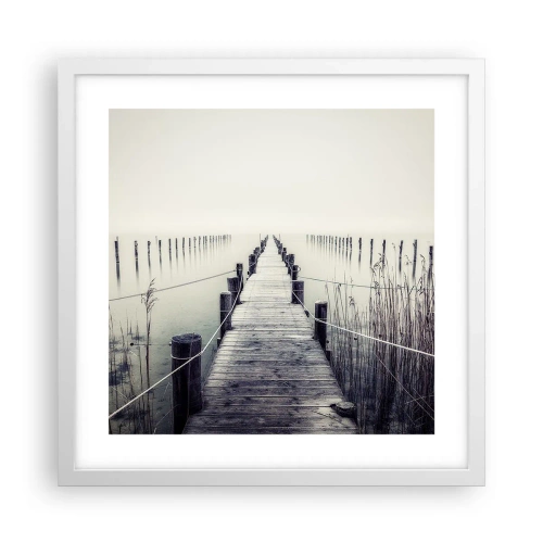 Plakat i hvid ramme - Fordyb dig i fred - 40x40 cm