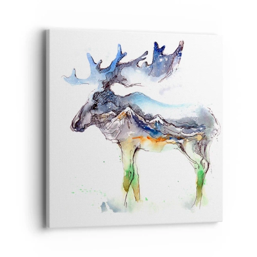 Lærredstryk - Billede på lærred - Helten i en vinterfortælling - 40x40 cm