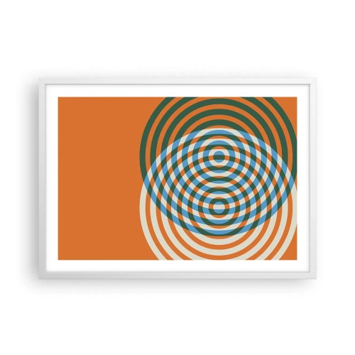 Plakat i hvid ramme - Abstrakt cirkulær variation - 70x50 cm