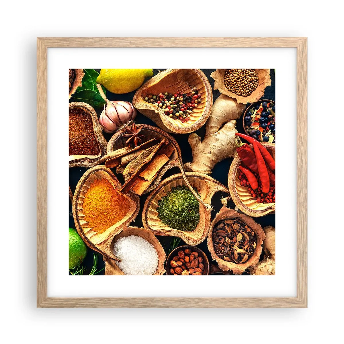 Plakat i ramme af lyst egetræ - Tag, hvad du vil have - 40x40 cm