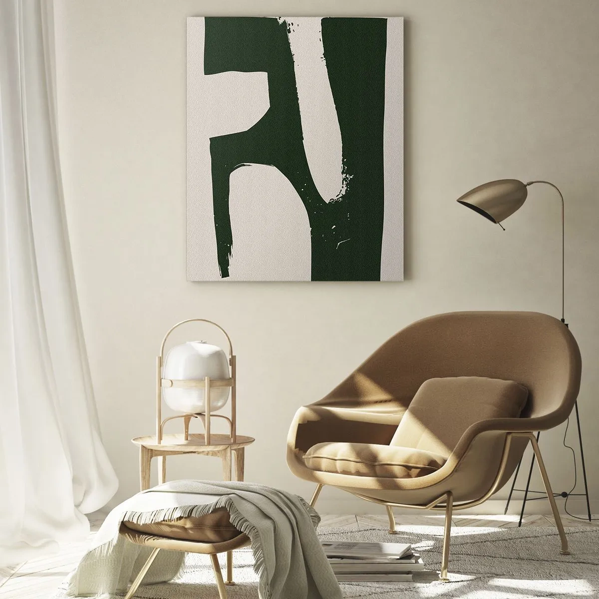 Billede på glas - Bugter af hvidt - 50x70 cm