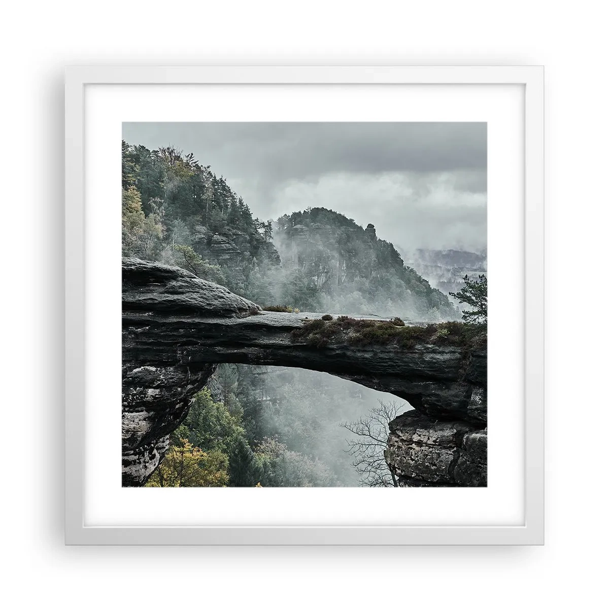 Plakat i hvid ramme - Eventyret er ved at begynde - 40x40 cm