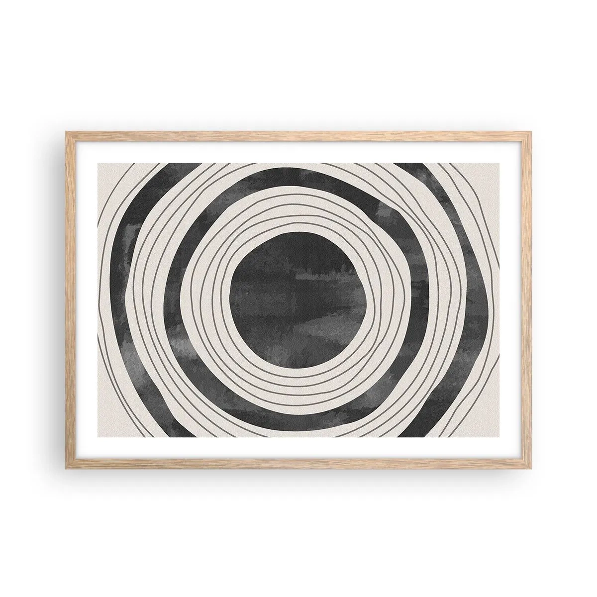 Plakat i ramme af lyst egetræ - Lige til det punkt - 70x50 cm