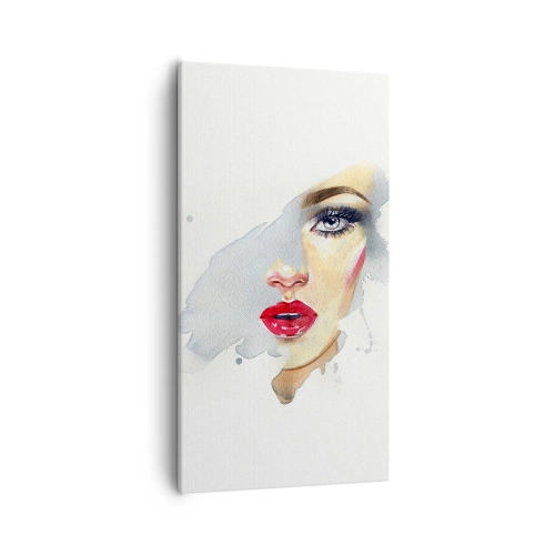 Lærredstryk - Billede på lærred - Refleksion i en vanddråbe - 55x100 cm