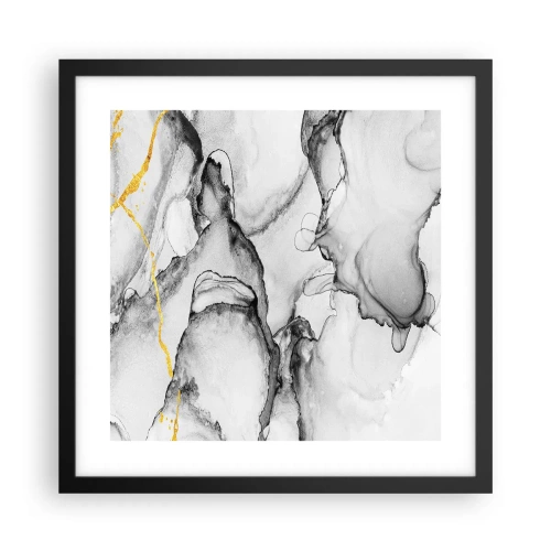 Plakat i sort ramme - Sammensætning med guldmotiv - 40x40 cm